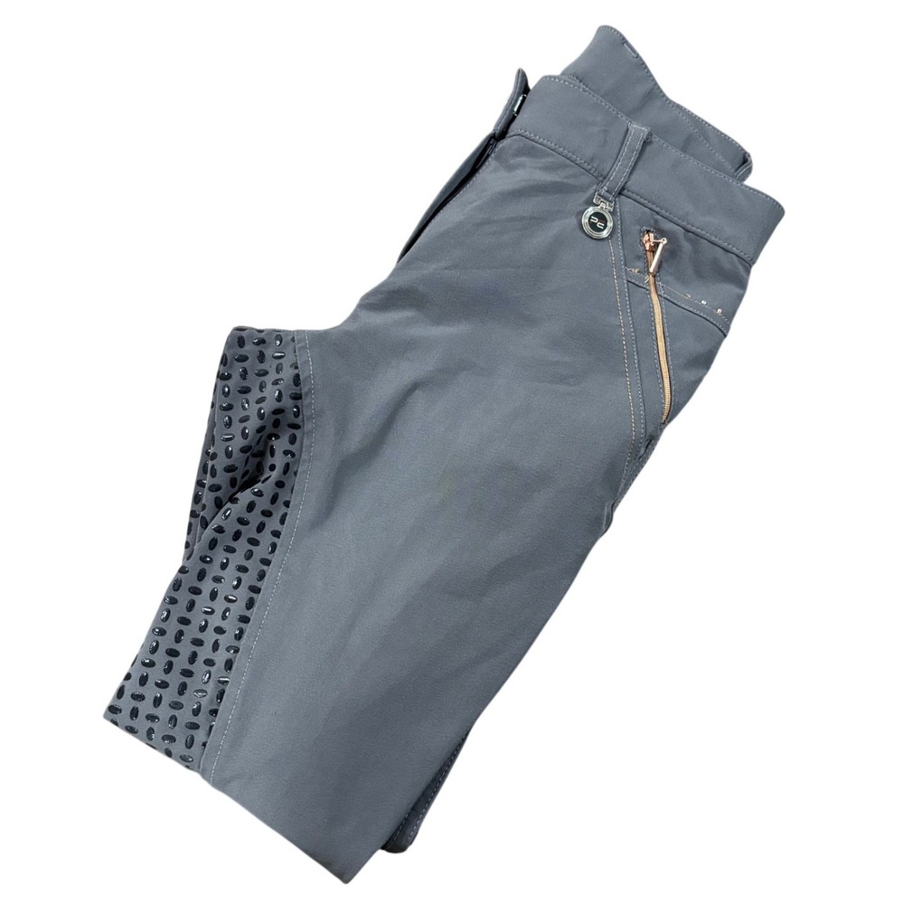 PREMIER EQUINE Riding Breeches Womens UK 24 Gray Full Seat Silicone Grip Pants